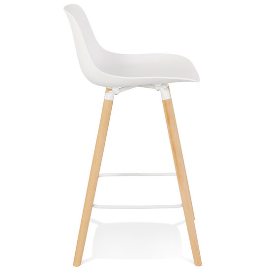 Counter chair Arbutus wit kunststof met houten poten