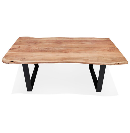 Eettafel Mori 200x95cm blank hout met zwarte poten