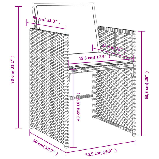 Tuinset Amanda met kussens poly rattan grijs