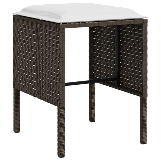 Loungeset Ludo L-vormig met kussens poly rattan bruin