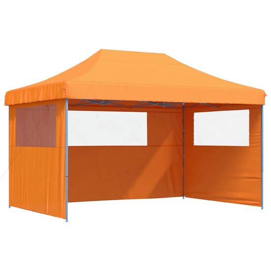 Partytent Party inklapbaar pop-up met 3 zijwanden oranje