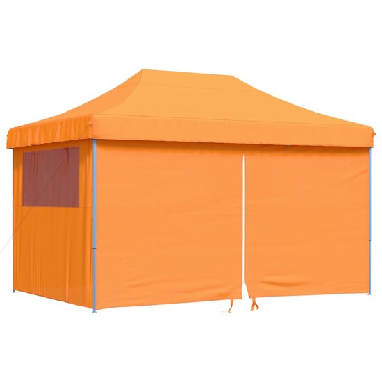 Partytent Party inklapbaar pop-up met 4 zijwanden oranje