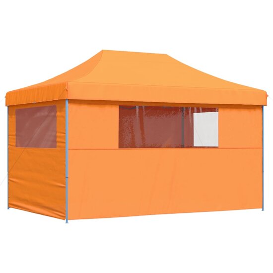 Partytent Party inklapbaar pop-up met 4 zijwanden oranje