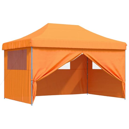 Partytent Party inklapbaar pop-up met 4 zijwanden oranje