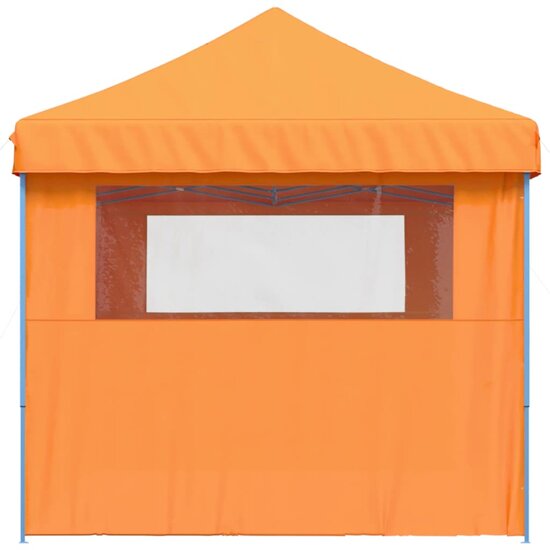 Partytent 580x292cm inklapbaar pop-up met 3 zijwanden oranje