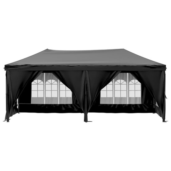 Partytent Morten inklapbaar met zijwanden 3x6 m zwart