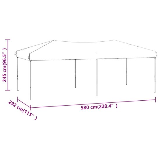 Partytent Festival inklapbaar met zijwanden 3x6 m wit