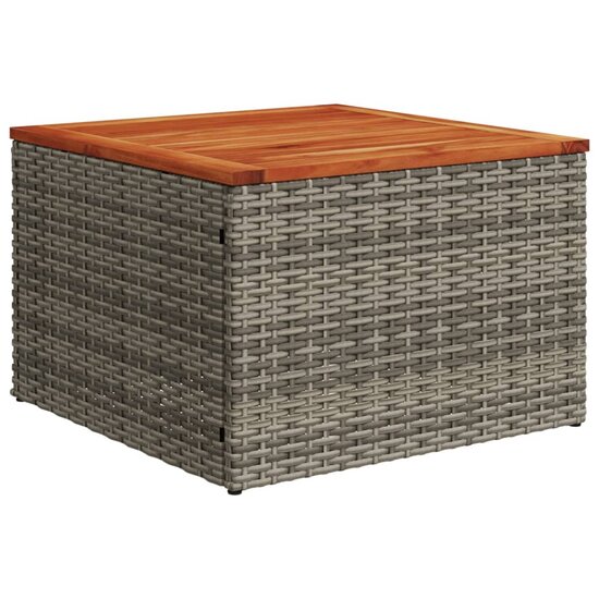 Tuintafel Ank 55x55x37 cm poly rattan en acaciahout grijs