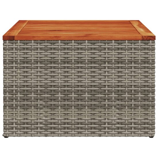 Tuintafel Ank 55x55x37 cm poly rattan en acaciahout grijs