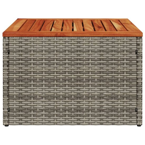 Tuintafel Ank 55x55x37 cm poly rattan en acaciahout grijs