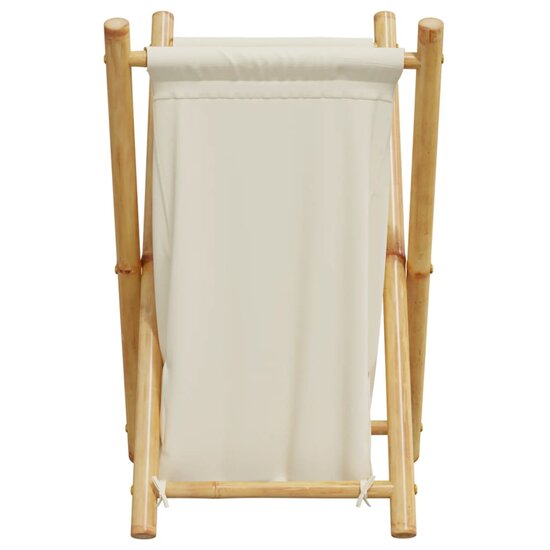 Wasmand 41,5x36x63,5 cm bamboe cr&egrave;mewit