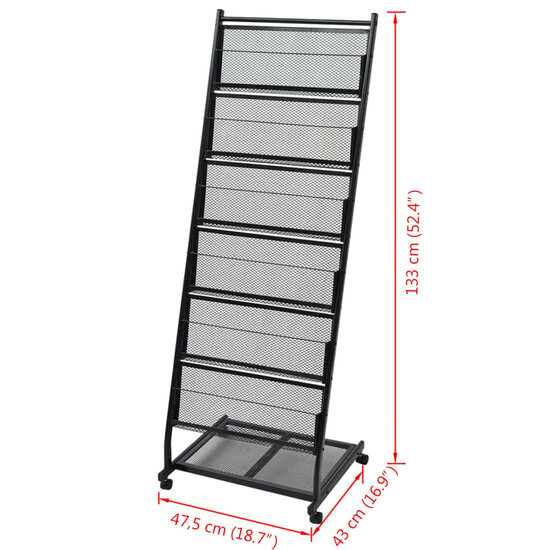 Folderhouder Prestige zwart 47,5x43x133 cm A4