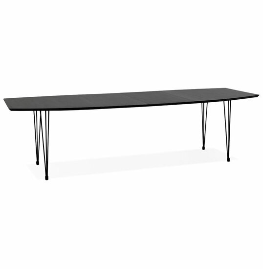 Eettafel Strik zwart uitschuifbaar essenhout 170-270cm 