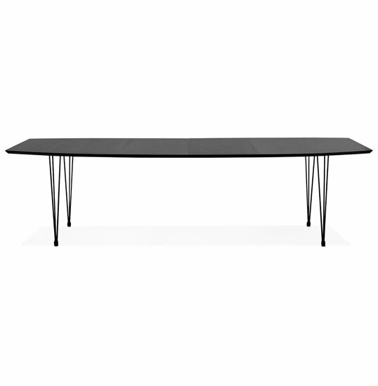 Eettafel Strik zwart uitschuifbaar essenhout 170-270cm 