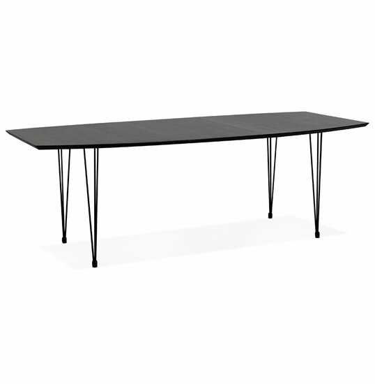 Eettafel Strik zwart uitschuifbaar essenhout 170-270cm 