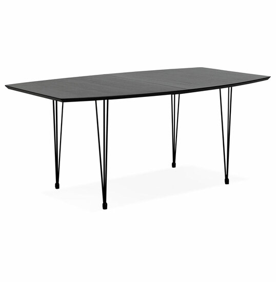 Eettafel Strik zwart uitschuifbaar essenhout 170-270cm 