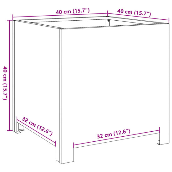 Plantenbak 40x40x40 cm cortenstaal