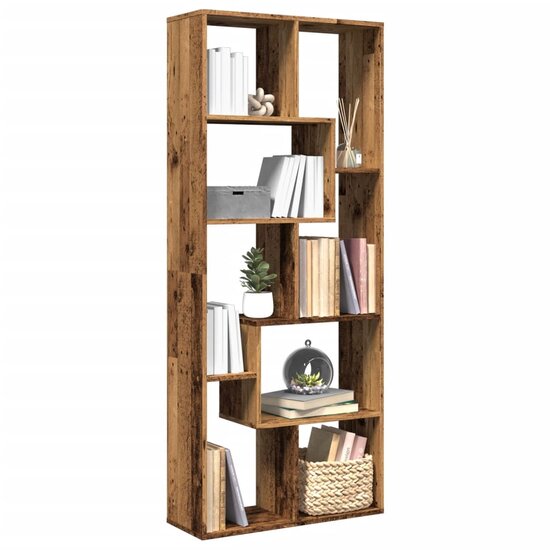 Kamerscherm / boekenkast 67x25x161,5 cm hout oud houtkleur