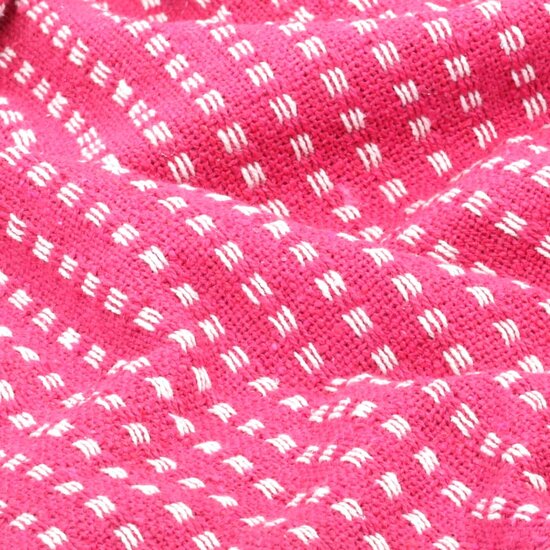 Plaid vierkantjes 125x150 cm katoen roze