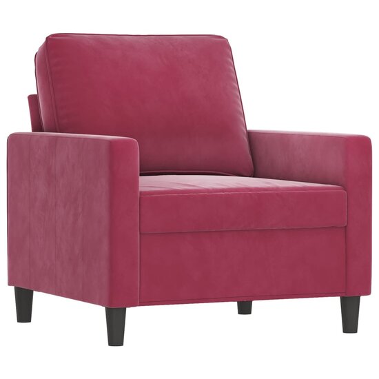 Fauteuil Daphne fluweel wijnrood