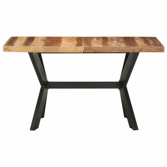 Smalle eettafel Jantien 140x70x75 cm massief hout bruin