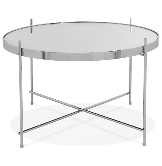 Salontafel Espejo rond 60cm chroom met spiegelglas