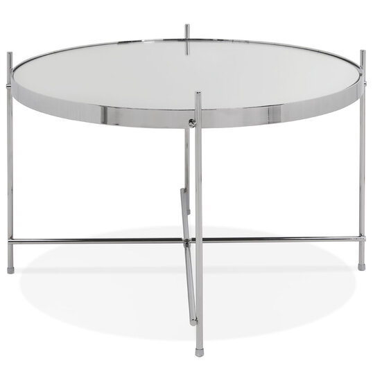 Salontafel Espejo rond 60cm chroom met spiegelglas