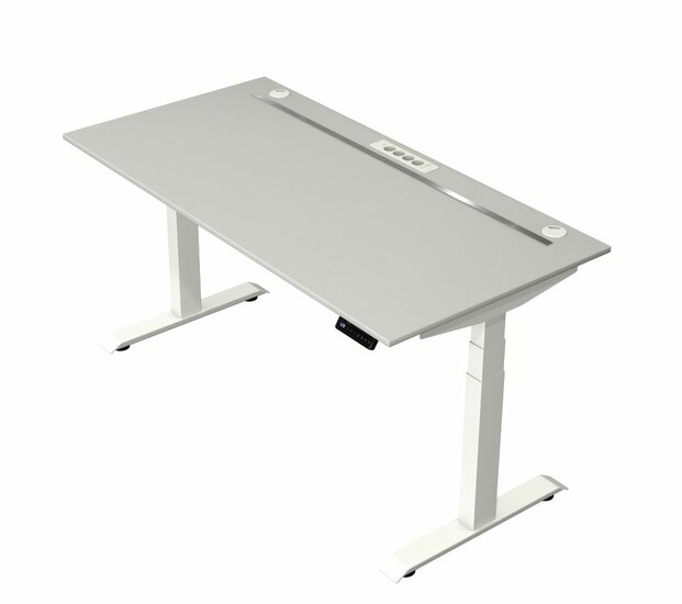 Kerkmann - Zit sta bureau Move Boost 4 - 160x80cm - licht grijs-wit