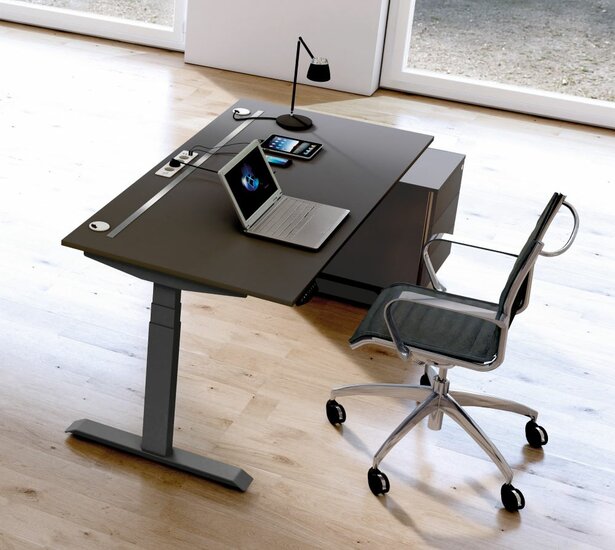 Kerkmann - Zit sta bureau Move Boost 4 - 200x100cm - antraciet-antraciet