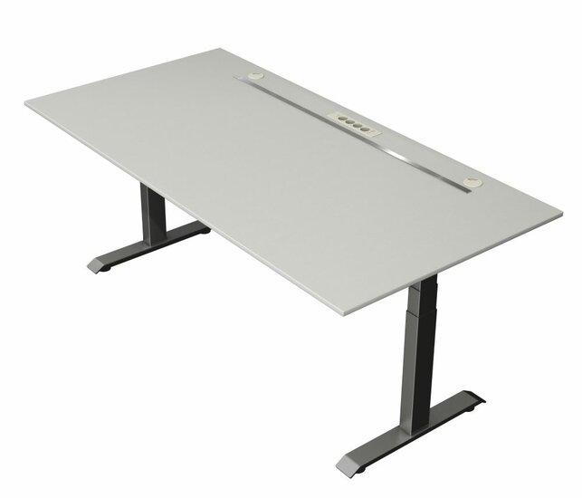 Kerkmann - Zit sta bureau Move Boost 4 - 200x100cm - licht grijs-antraciet