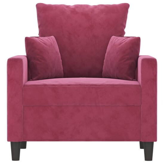 Fauteuil Denise velvet wijnrood