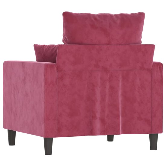 Fauteuil Denise velvet wijnrood