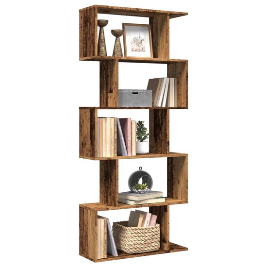 Kamerscherm / boekenkast 5-laags 70x24x161 cm hout oud hout