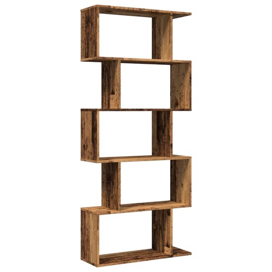 Kamerscherm / boekenkast 5-laags 70x24x161 cm hout oud hout