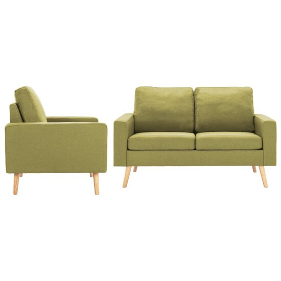 Bank met fauteuil Myra stof groen