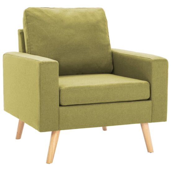 Bank met fauteuil Myra stof groen