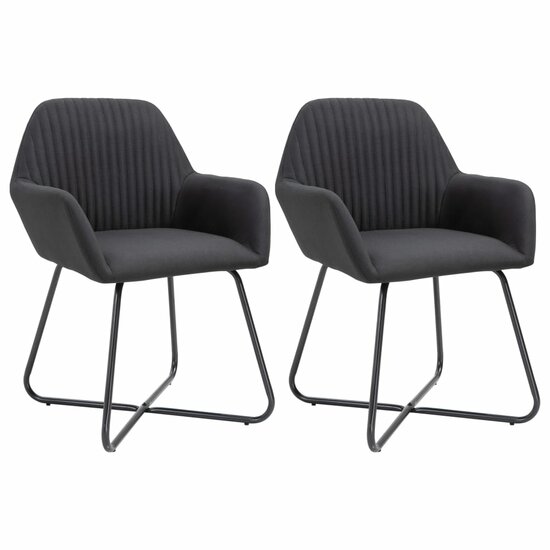 Eetkamerstoelen Tampa SET 2 st stof zwart