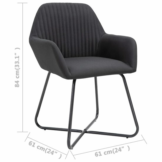 Eetkamerstoelen Tampa SET 2 st stof zwart