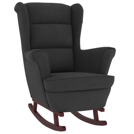 Fauteuil Schommelstoel Francis stof velvet zwart