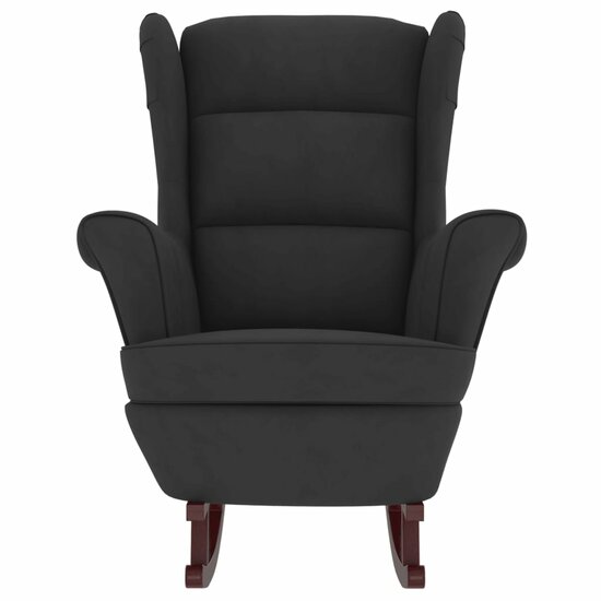 Fauteuil Schommelstoel Francis stof velvet zwart