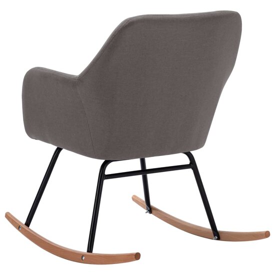 Fauteuil Schommelstoel Astrid stof lichtgrijs