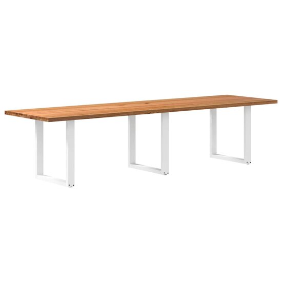 Eettafel Living 320x90x74 cm massief eikenhout bruin met witte poten