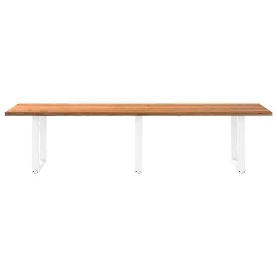 Eettafel Living 320x90x74 cm massief eikenhout bruin met witte poten