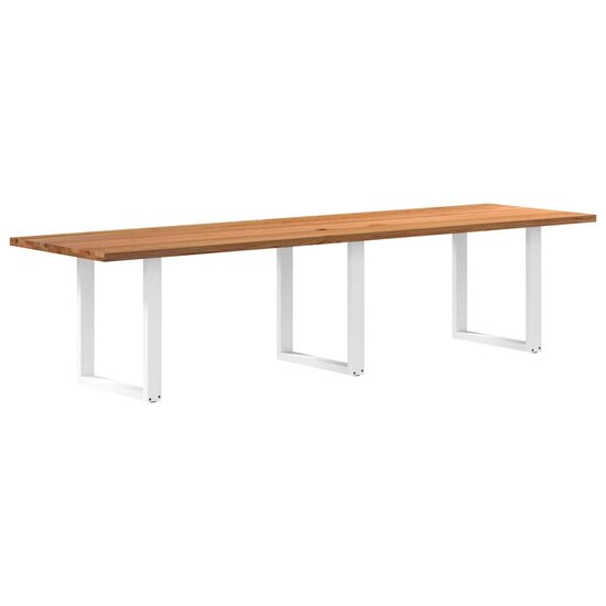 Eettafel Living 320x90x74 cm massief eikenhout bruin met witte poten