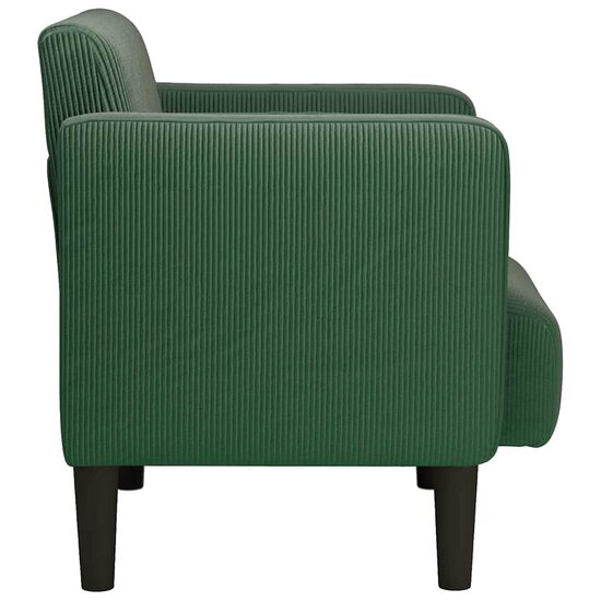 Fauteuil Martijn met armleuningen  ribstof jungle groen