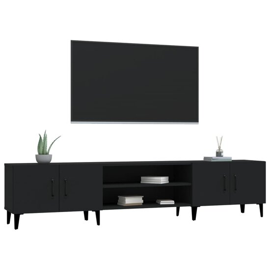 Tv-meubel Gunther 180x31,5x40 cm hout zwart