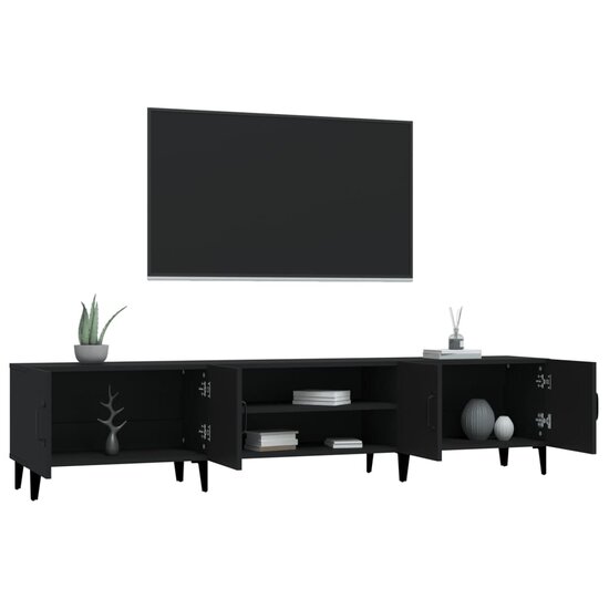 Tv-meubel Gunther 180x31,5x40 cm hout zwart