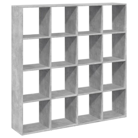 Boekenkast vakkenkast 137,5x29x137,5 cm hout betongrijs