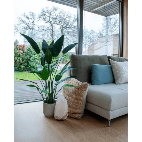 Kunstplant heliconia plant groen 125 cm sfeermaker