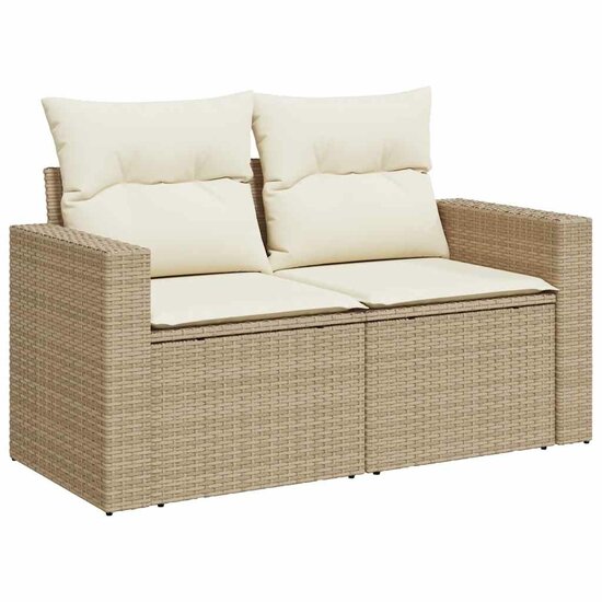 11-delige Loungeset Limo met kussens poly rattan beige